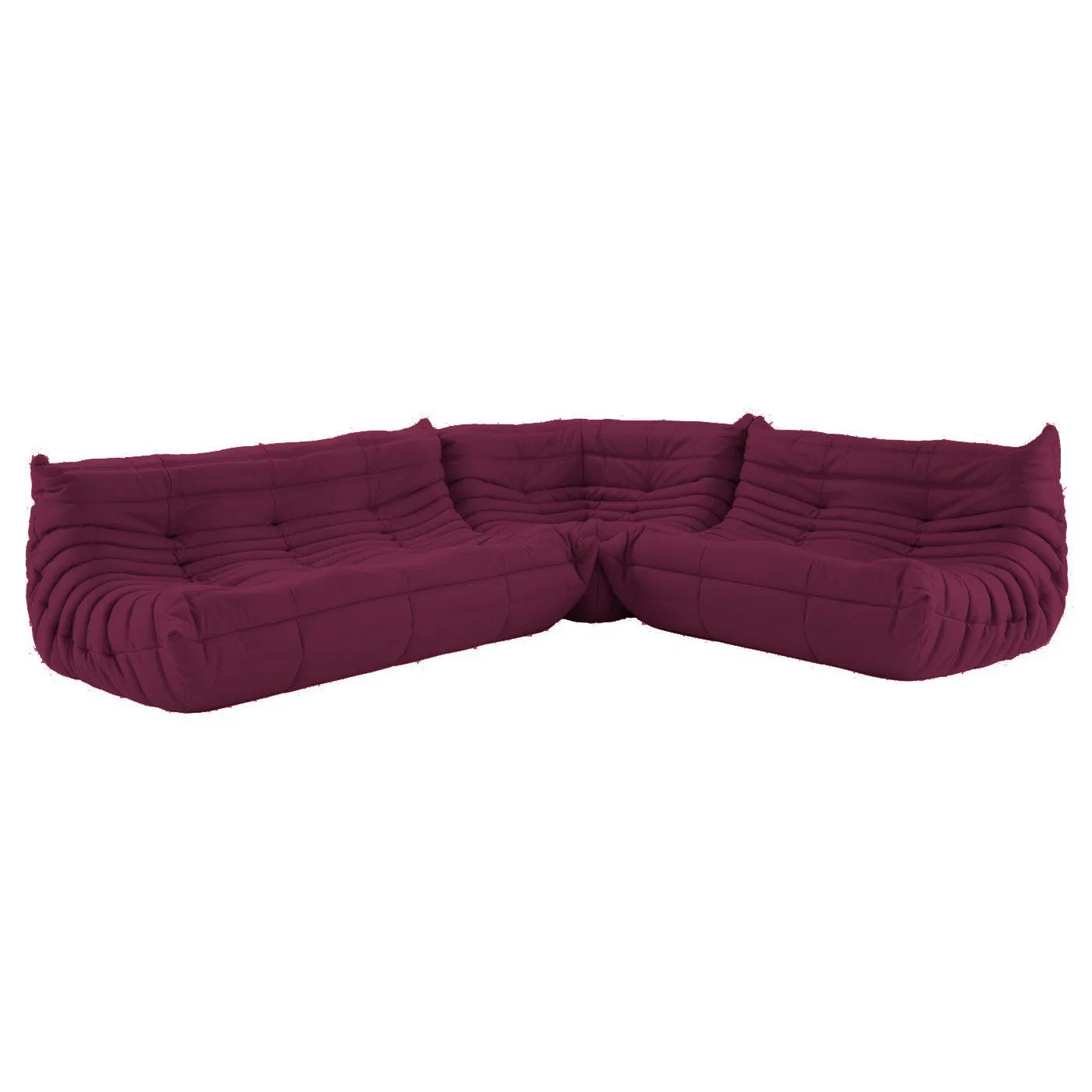 Ligne Roset Togo Modular Corner Alcantara Aubergine 2