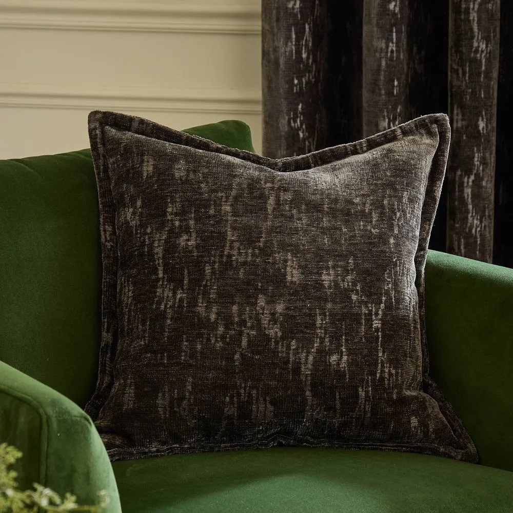 Paoletti Aurelio Chenille Jacquard Cushion in Charcoal 1