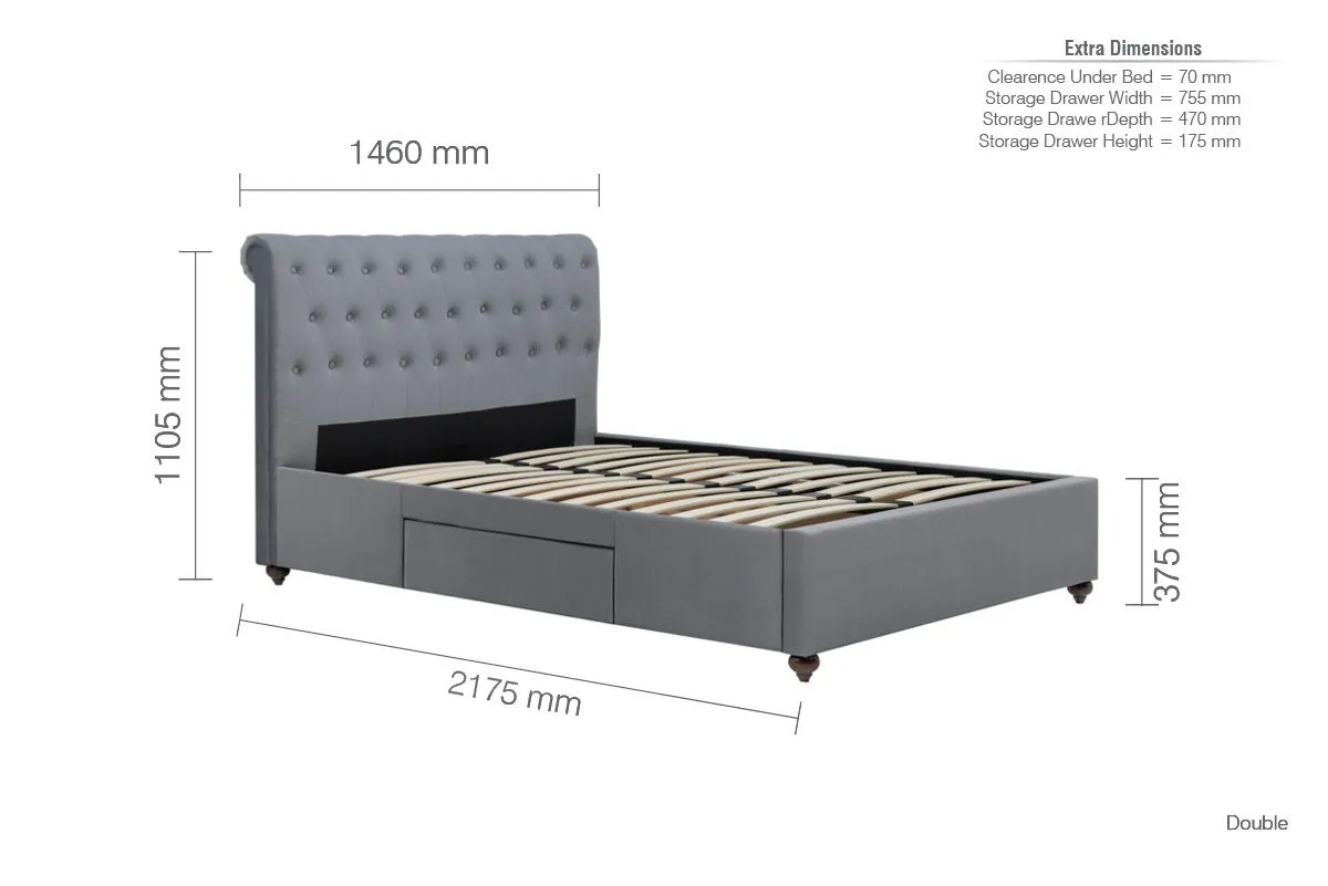 Birlea Marlow Bed in Grey 6