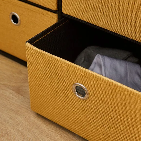 6 Drawer Faux Linen Foldable Ottoman 2
