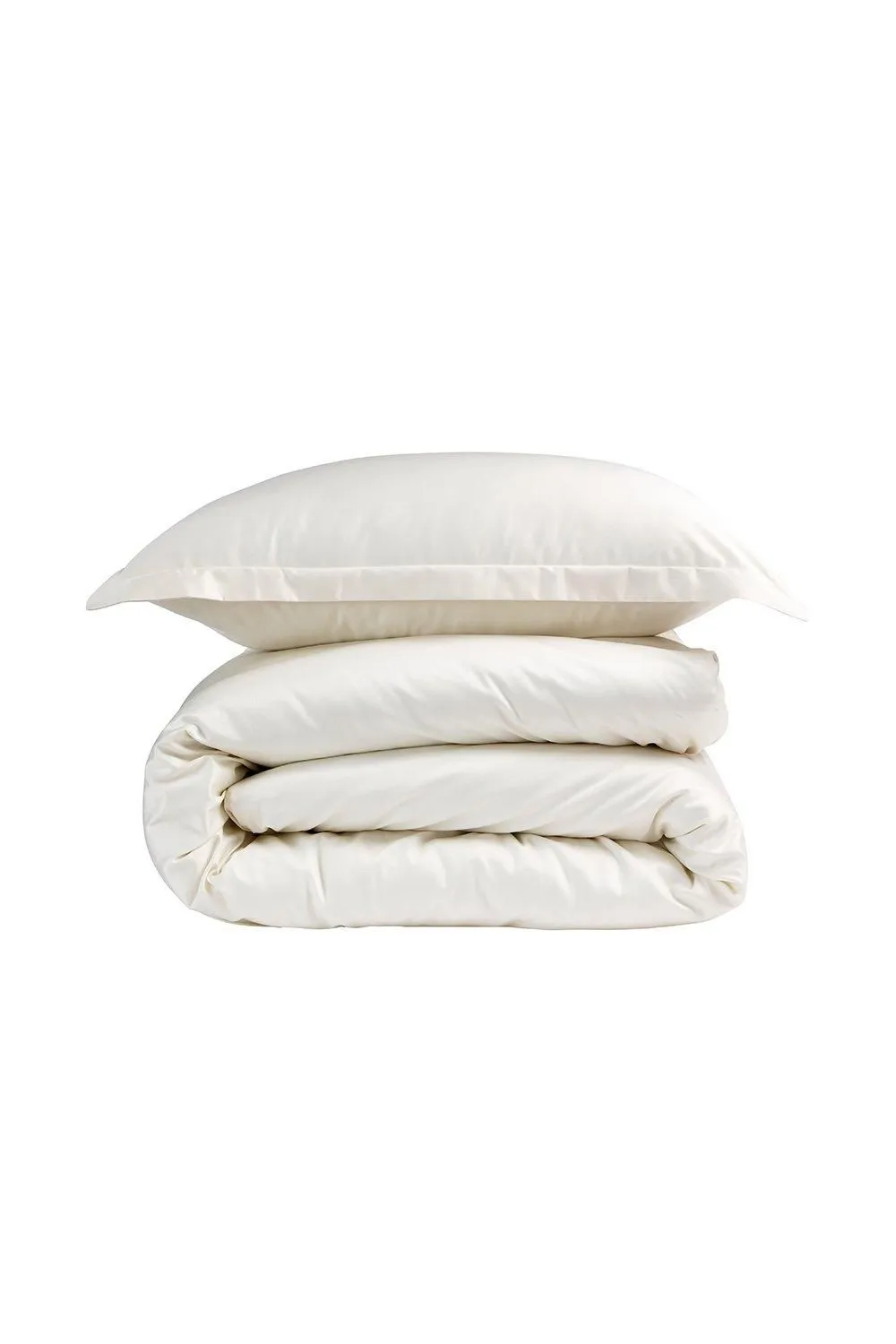 CHRISTY 400TC Luxury Cotton Sateen Plain Dye Duvet Cover Sets in Ivory 2