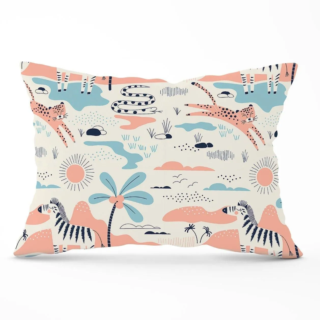 Warren Reed - Designer Wild Savannah Park Cushions in Pink