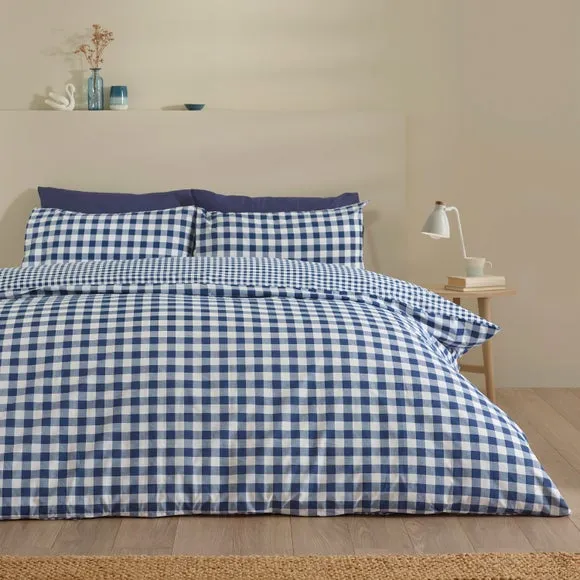 Catherine Lansfield Bamford Gingham Check Polycotton Duvet Cover & Pillowcase Set 3