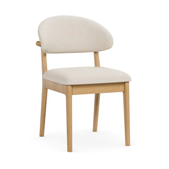 Hugh Modern Stained Dining Chair, Fabric 6