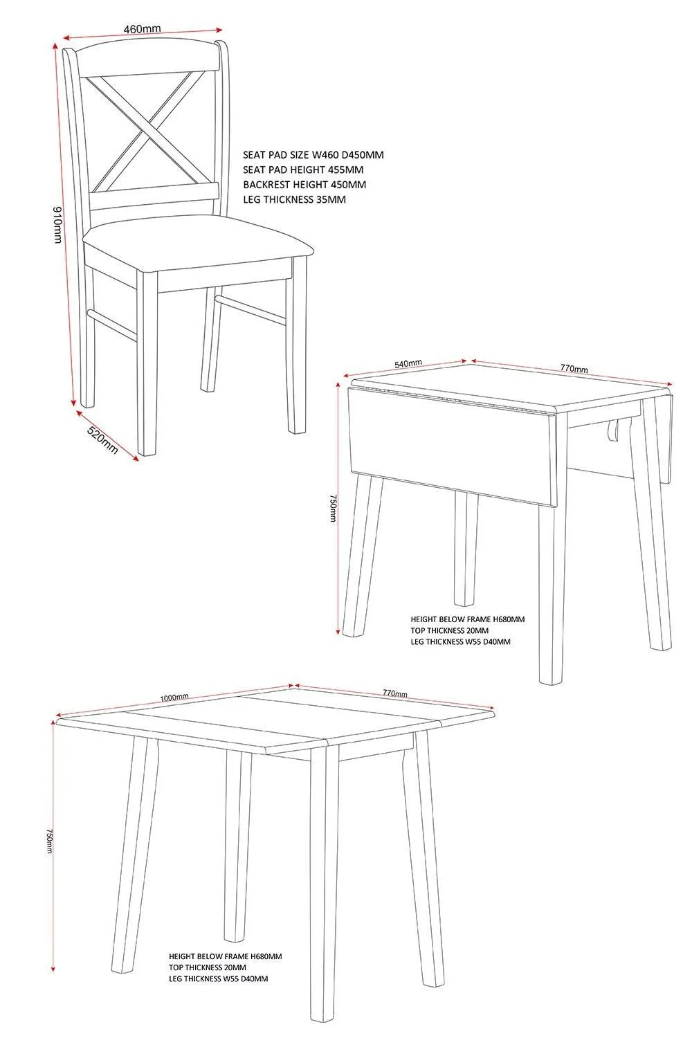 Seconique Mason Double Drop Leaf Dining Set in Light Oak 6