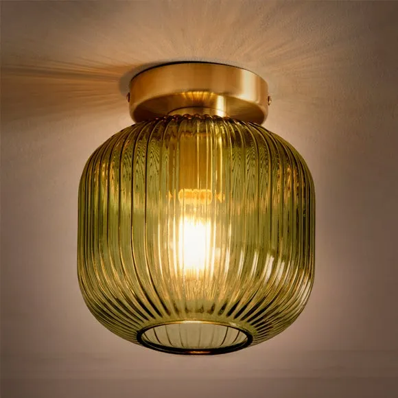 Riley Gold Flush Ceiling Light 2