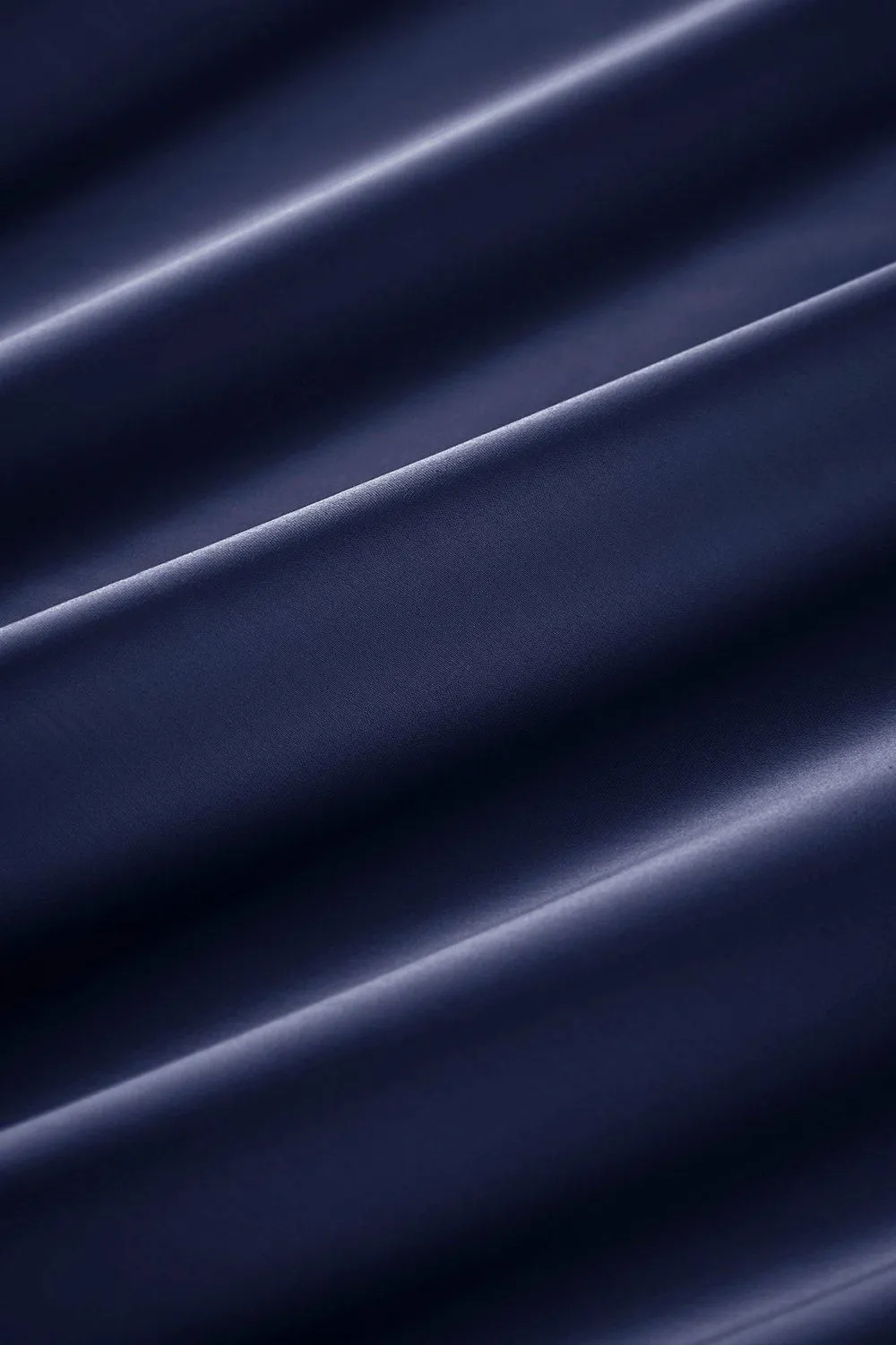 CHRISTY 400TC Luxury Cotton Sateen Plain Dye Bedding Flat Sheets in Navy 2