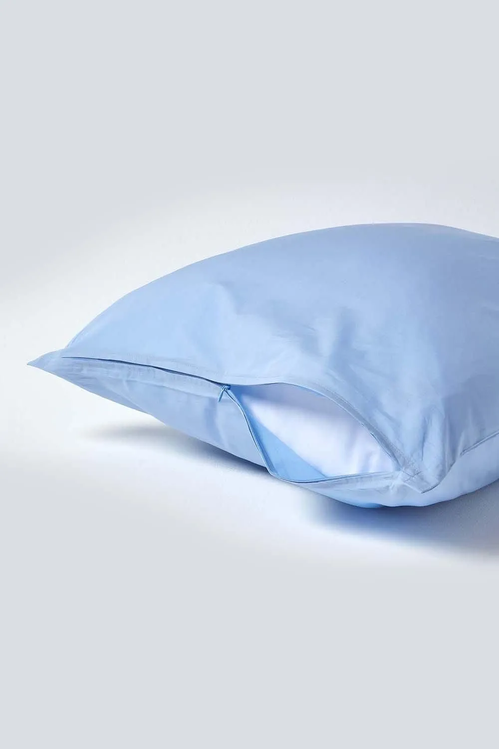 Homescapes Continental Egyptian Cotton Pillowcase 200 TC, 60 x 60 cm in Blue 3