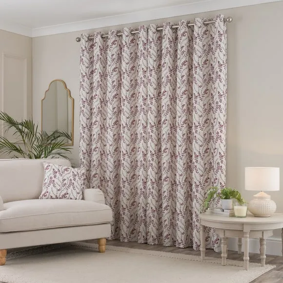 Shimla Embroidered Floral Eyelet Curtains 4