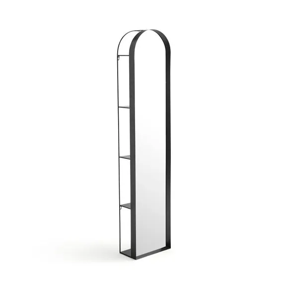 New York Arched Full Length Wall Mirror with Shelves 3