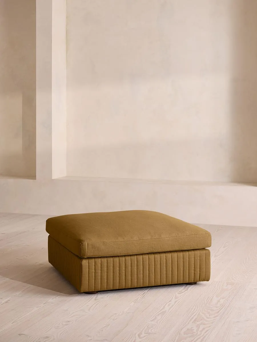 Oona Ottoman, Linen, Ochre