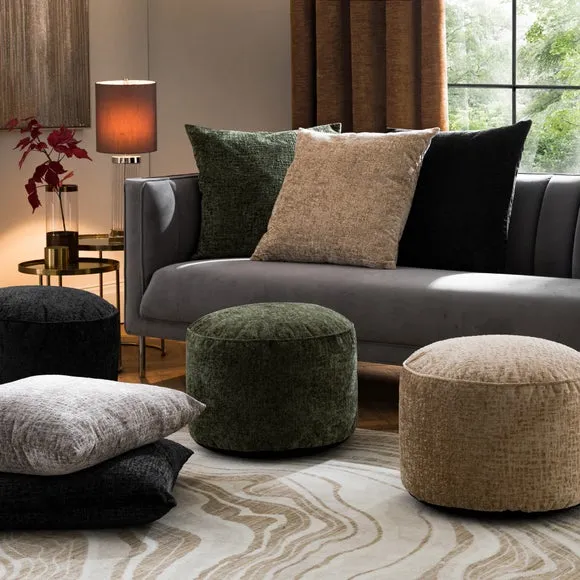 Radiance Chenille Round Pouffe 5