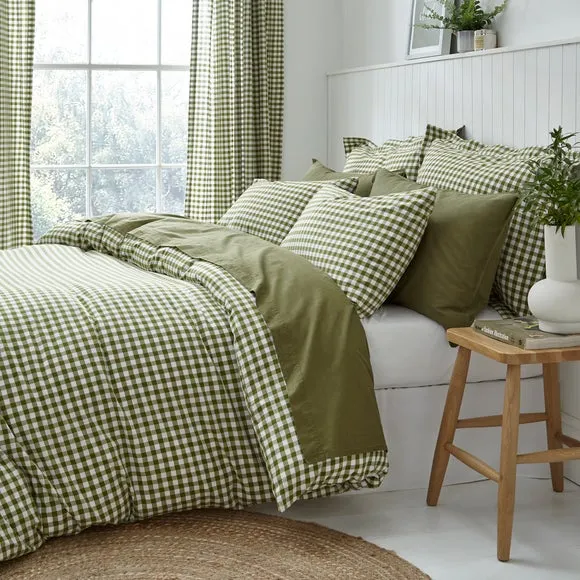 Portloe Woven Gingham 100% Cotton Duvet Cover & Pillowcase Set 2