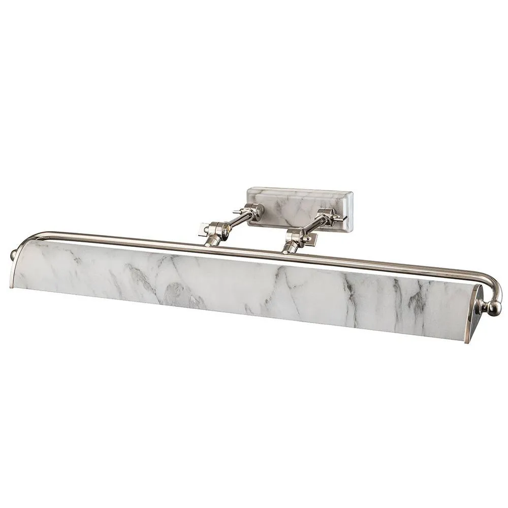 Netlighting Winchfield 4 Light Large Picture Light Nickel & White Marble in Grey