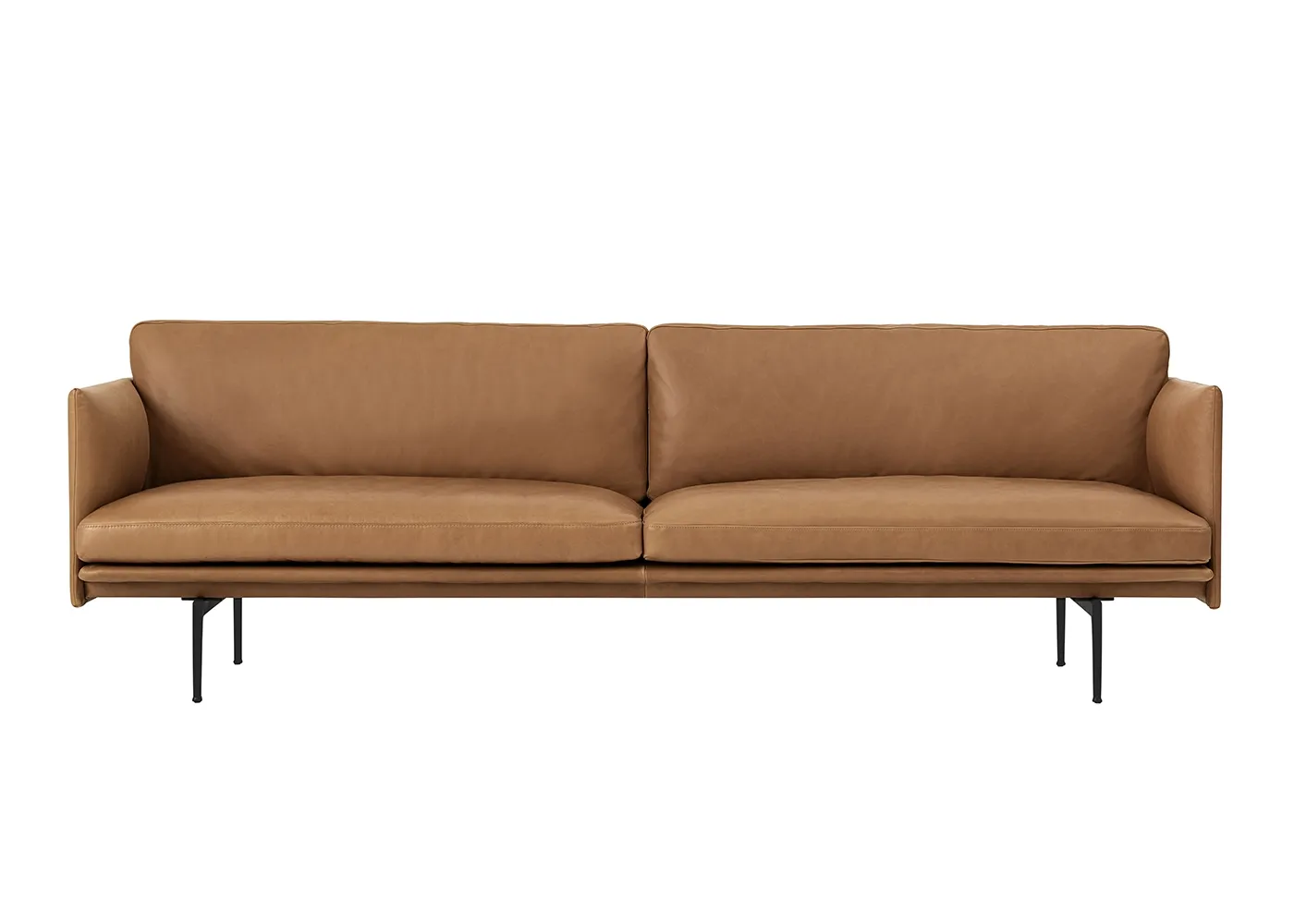Muuto Outline 3 seater Refine Leather Cognac 1