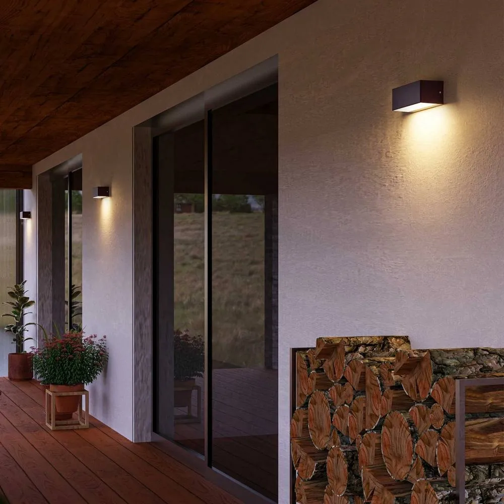 Netlighting Ara Outdoor Wall Down Lamp Brown LED 9.3W 3000K IP65 On Off 2
