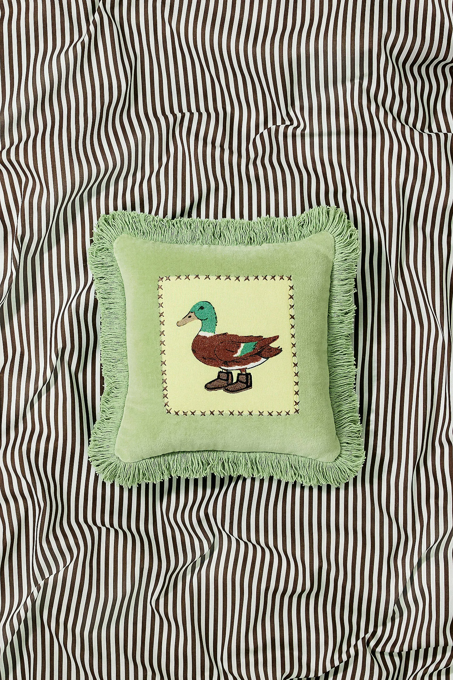 Green Silly Duck Mini Cushion - Green ALL