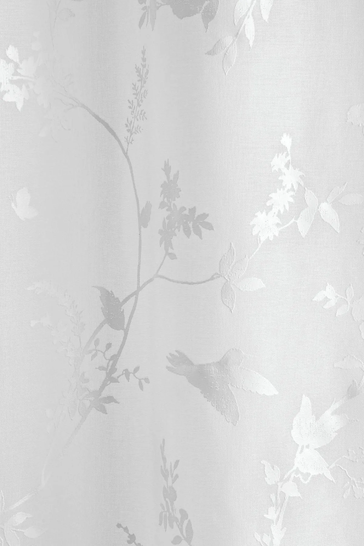Dreams & Drapes 'Darnley' Floral & Bird Print Voile Panel in White 2