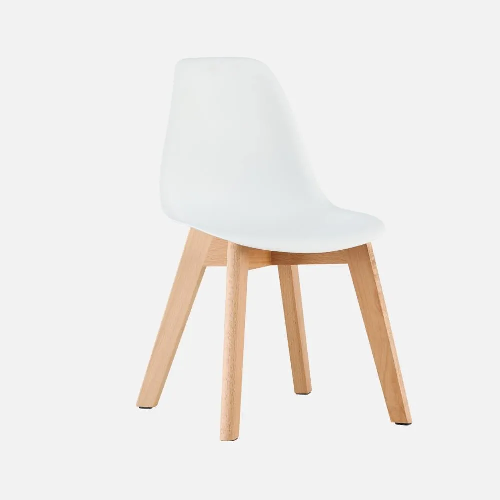 sweeek Set of 2 children's chairs Scandinavian style with beech wood in White 1