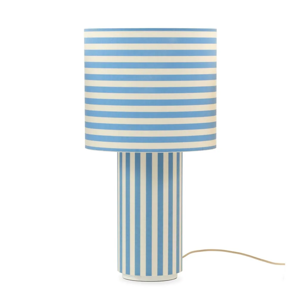 Heal's Raie Fabric Table Lamp Blue/White 2