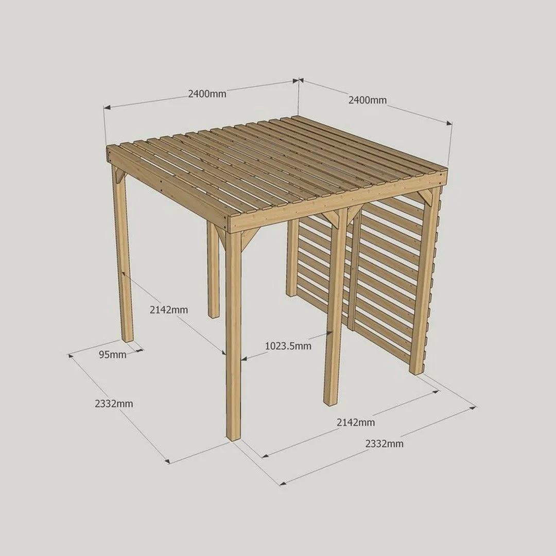 Rutland County Garden Furniture Ltd Shade Pergola - Wood - L240 x W240 x H270 cm - Light Green in Brown 5