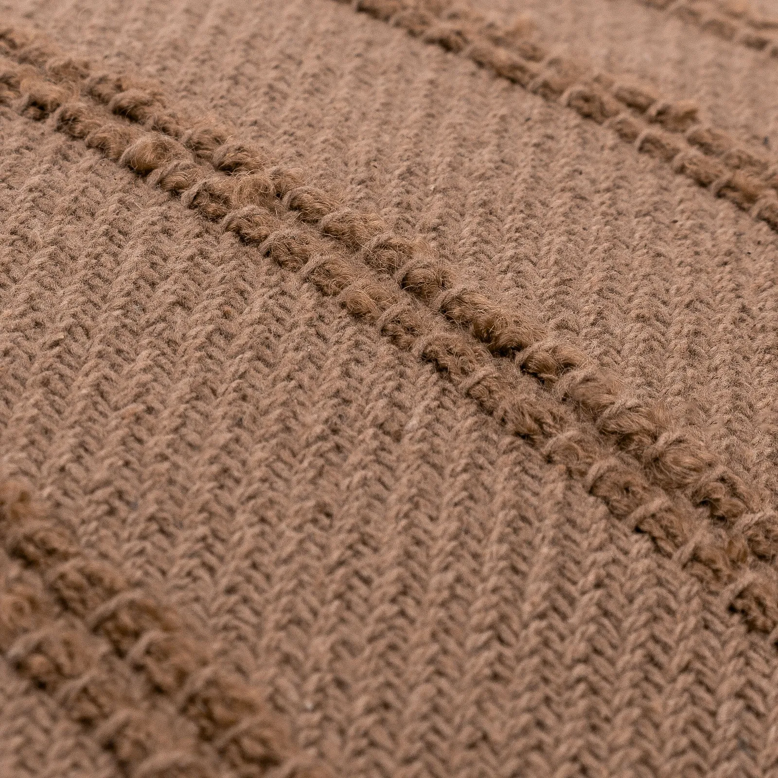 Yard Larch Woven Tasselled Cushion in Brown 5