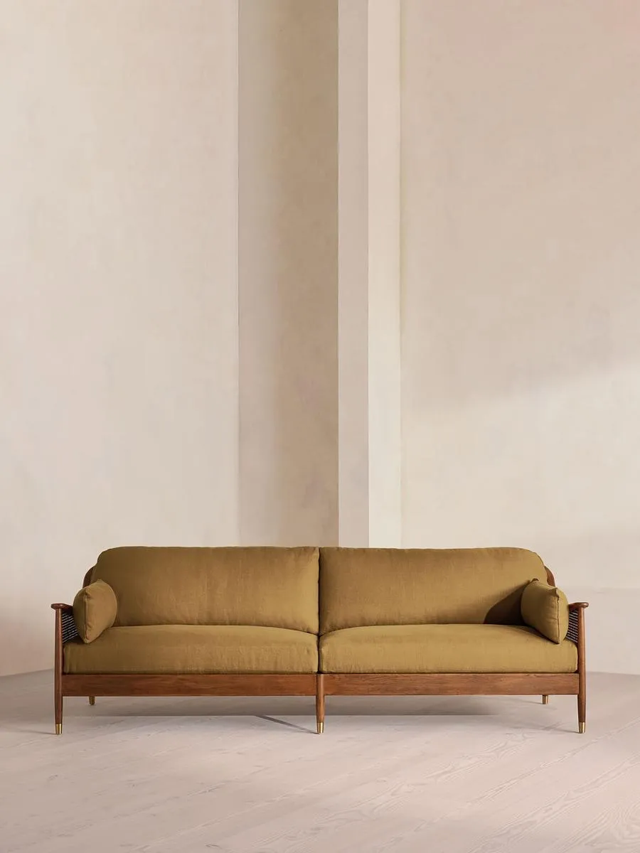 Atlanta Four Seater Sofa, Linen, Ochre