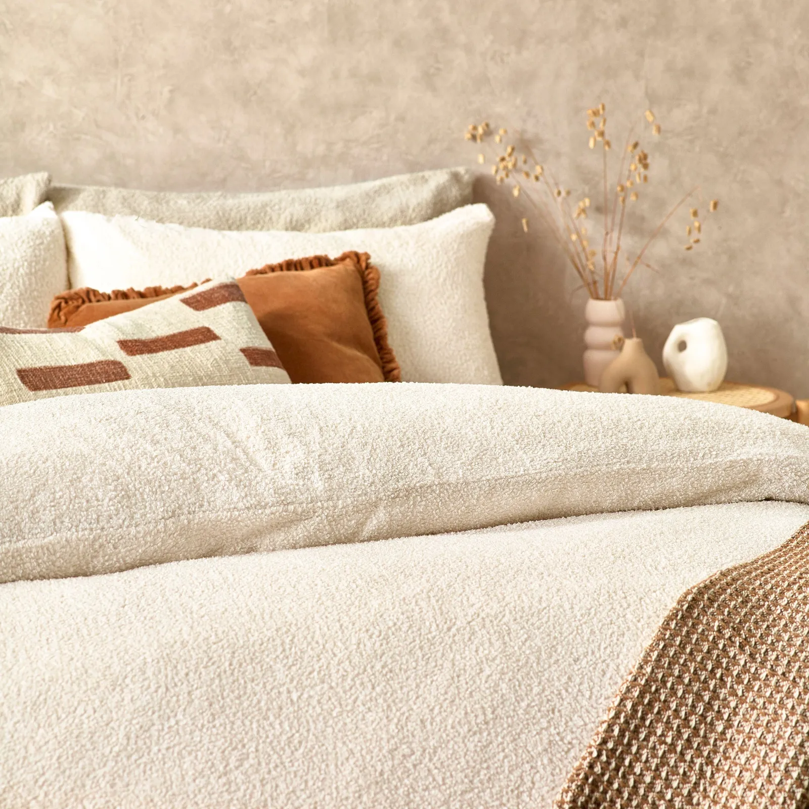 Yard Boucle Textured Duvet Cover Set in Ecru 3