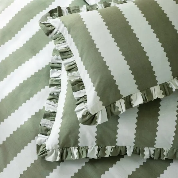 Furn. Birdie Stripe Polycotton Duvet Cover & Pillowcase Set 3