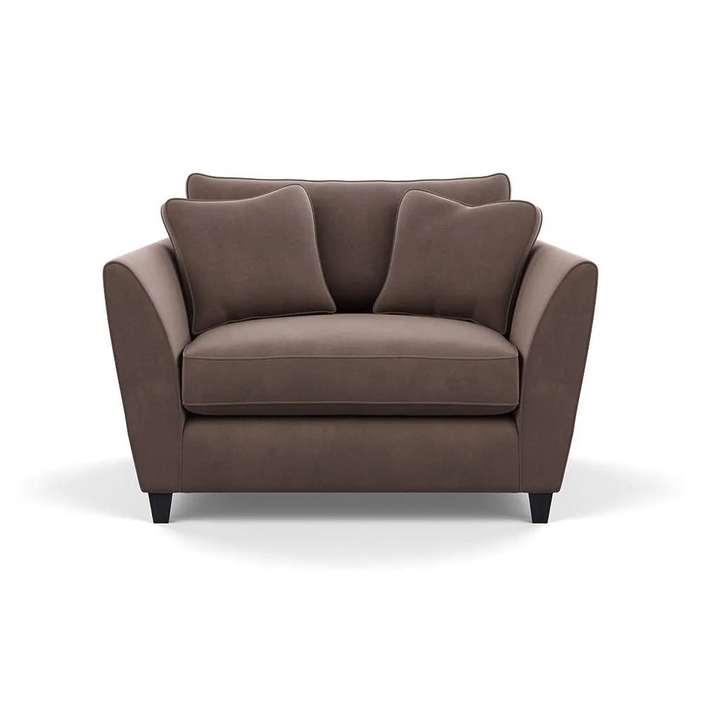 Heal's Torino Loveseat Smart Velvet Mouse Black Feet