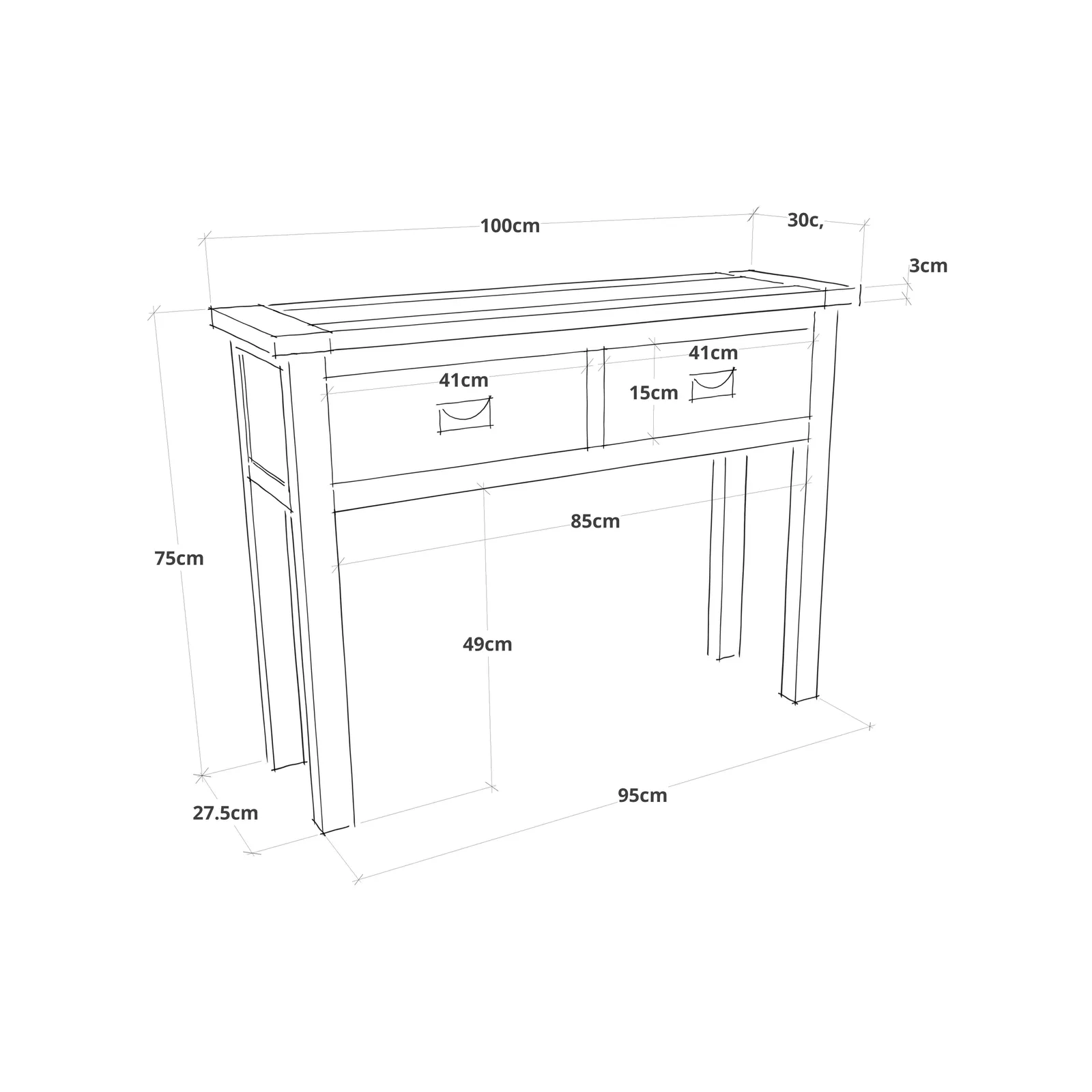 Cabinet Bits Padua Lacquered 2 Drawer Console Table Brass Cup Handle in Light Brown 6