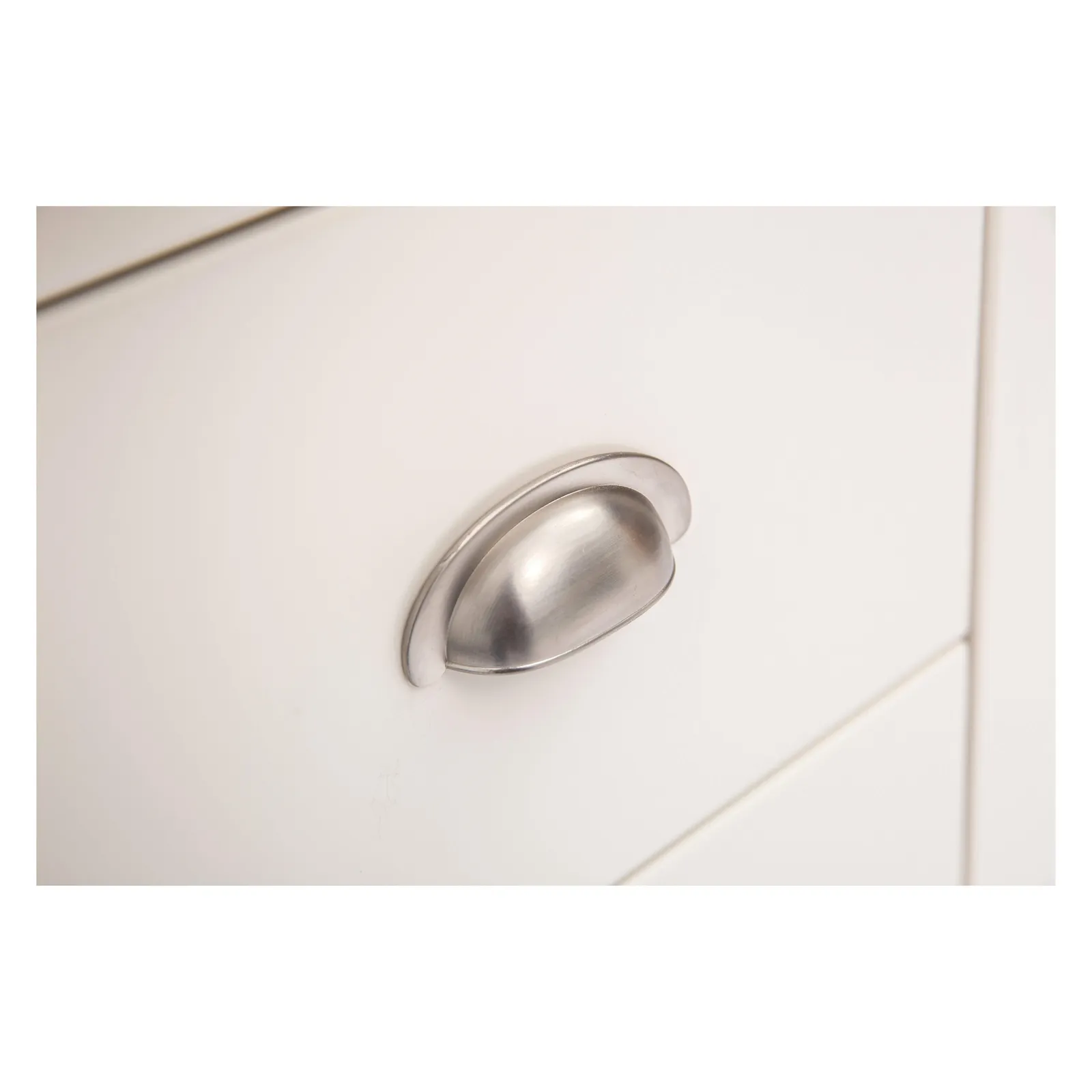 Cabinet Bits Lovere 3 Drawer Dressing Table Set Chrome Cup Handle in Off-White 5