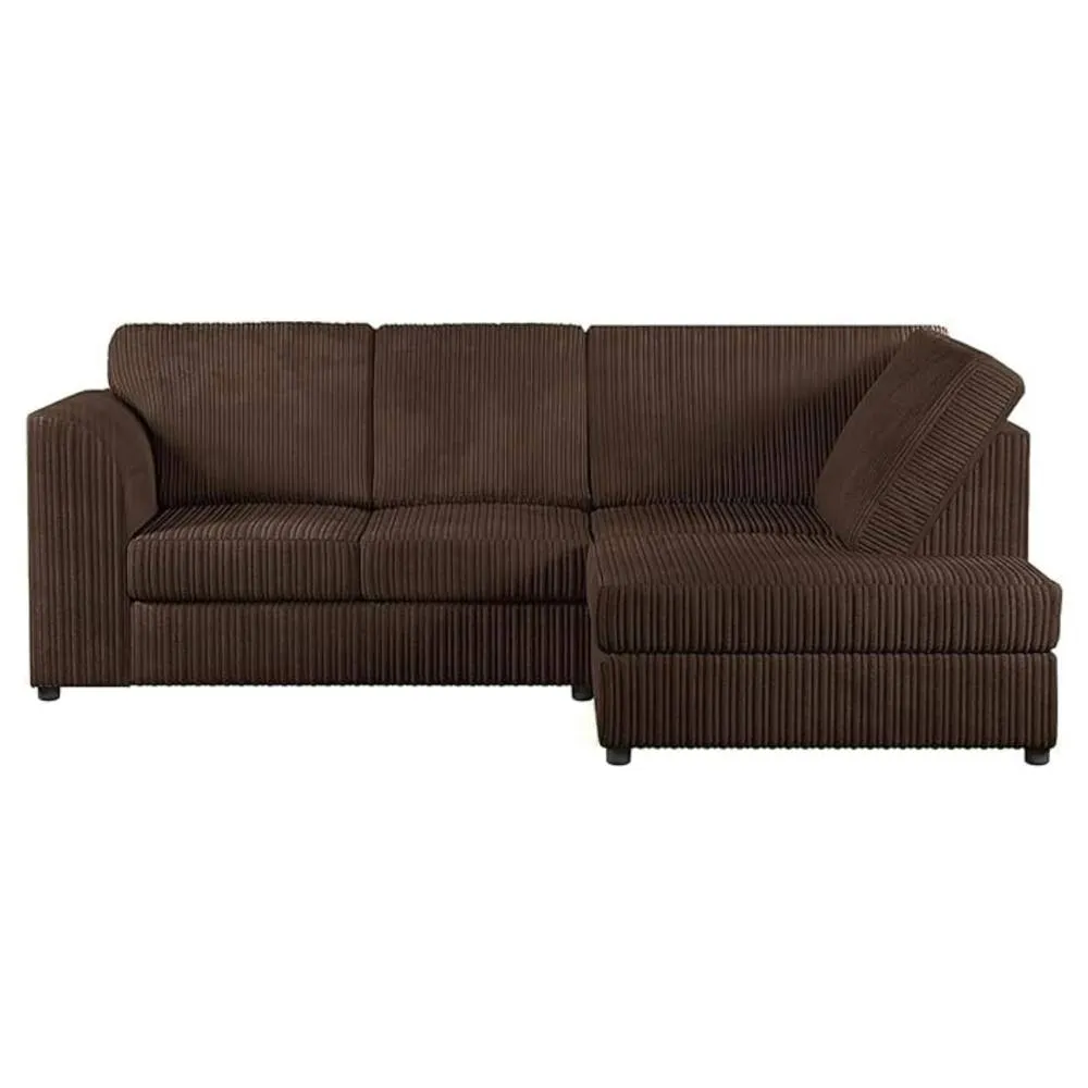 Bliss Furniture Jumbo Cord High Back Right Hand 4 Seater Corner Sofa in Brown
