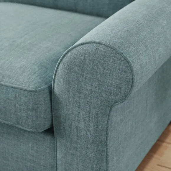 Flori Tonal Plush Chenille Corner Chaise Sofa 5