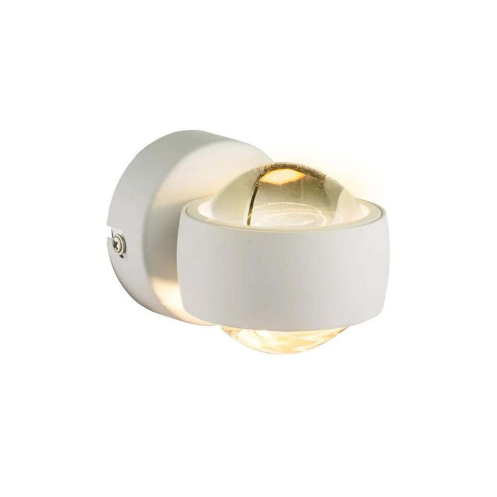 Netlighting Randi Integrated LED Wall Lamp White Clear Glass Shade 2x LED 3000K