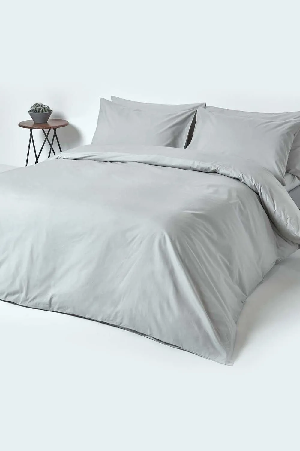 Homescapes Egyptian Cotton Flat Sheet 200 Thread Count in Silver 4