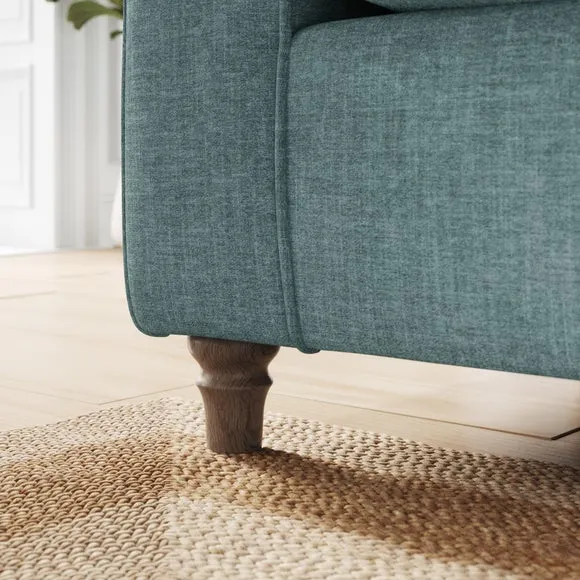 Flori Tonal Plush Chenille Corner Chaise Sofa 4