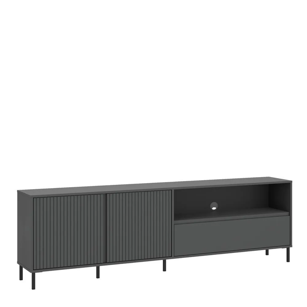 Furniture To Go Avenale TV Cabinet 2 Door 1 Drawer in Anthracite in Dark Grey