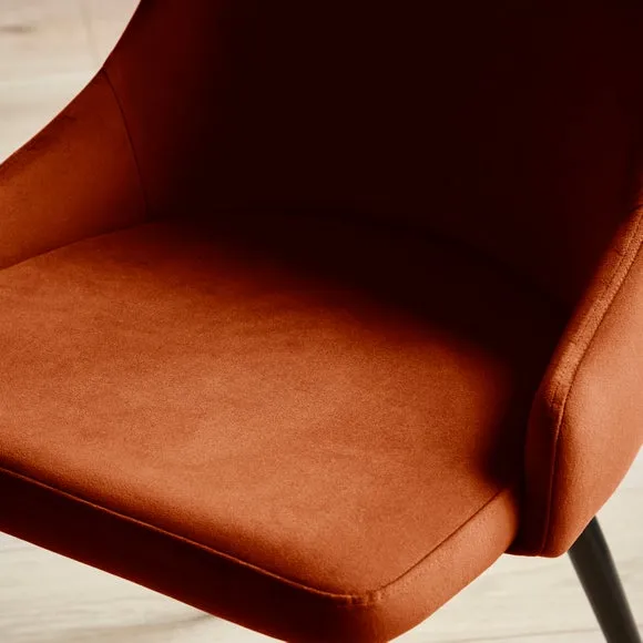 Ariana Set of 2 Dining Chairs, Velvet 4