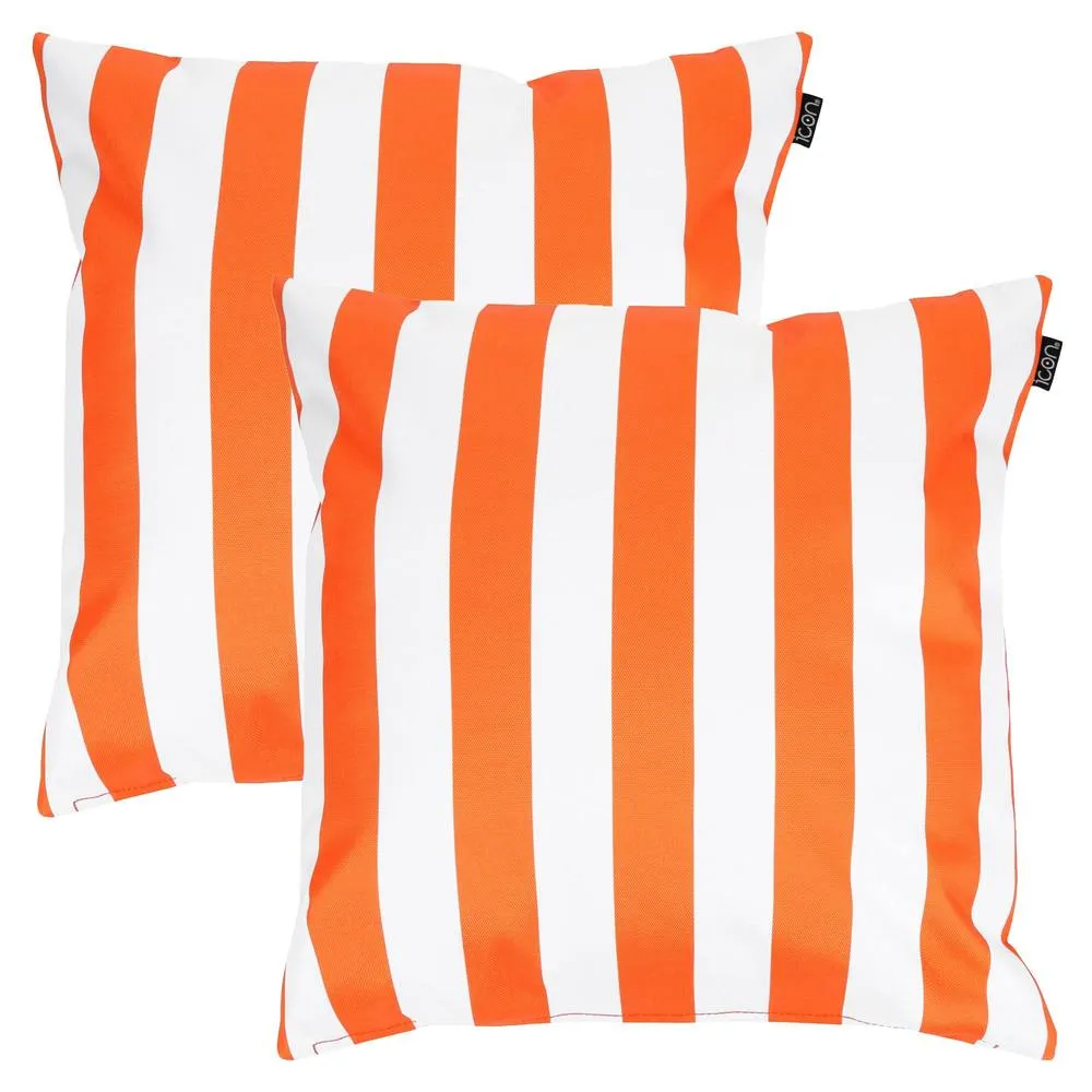 icon 2 Pack Cushion 43x43cm Deck Stripe Orange, Double Sided in Orange