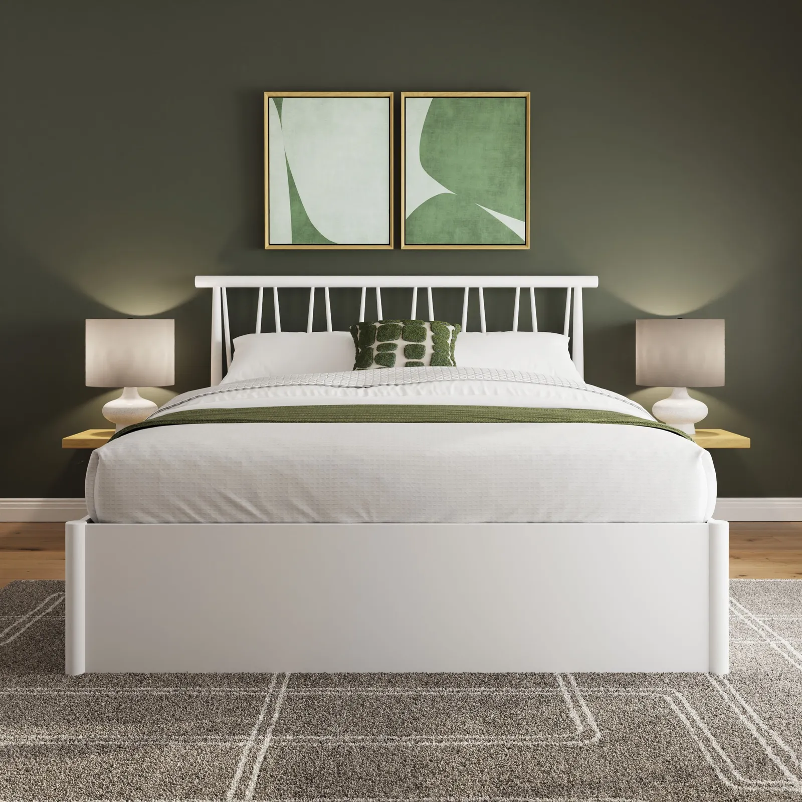 GFW Fusum Spindle Ottoman Bed in White 2