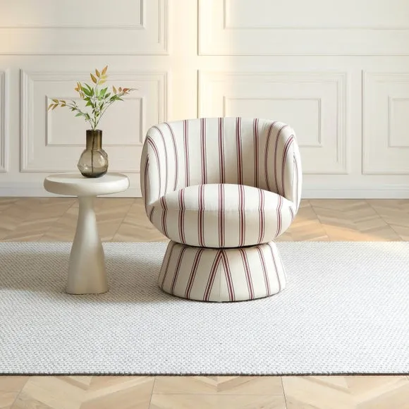 Tulip Folkstone Stripe Curved Swivel Accent Chair 2