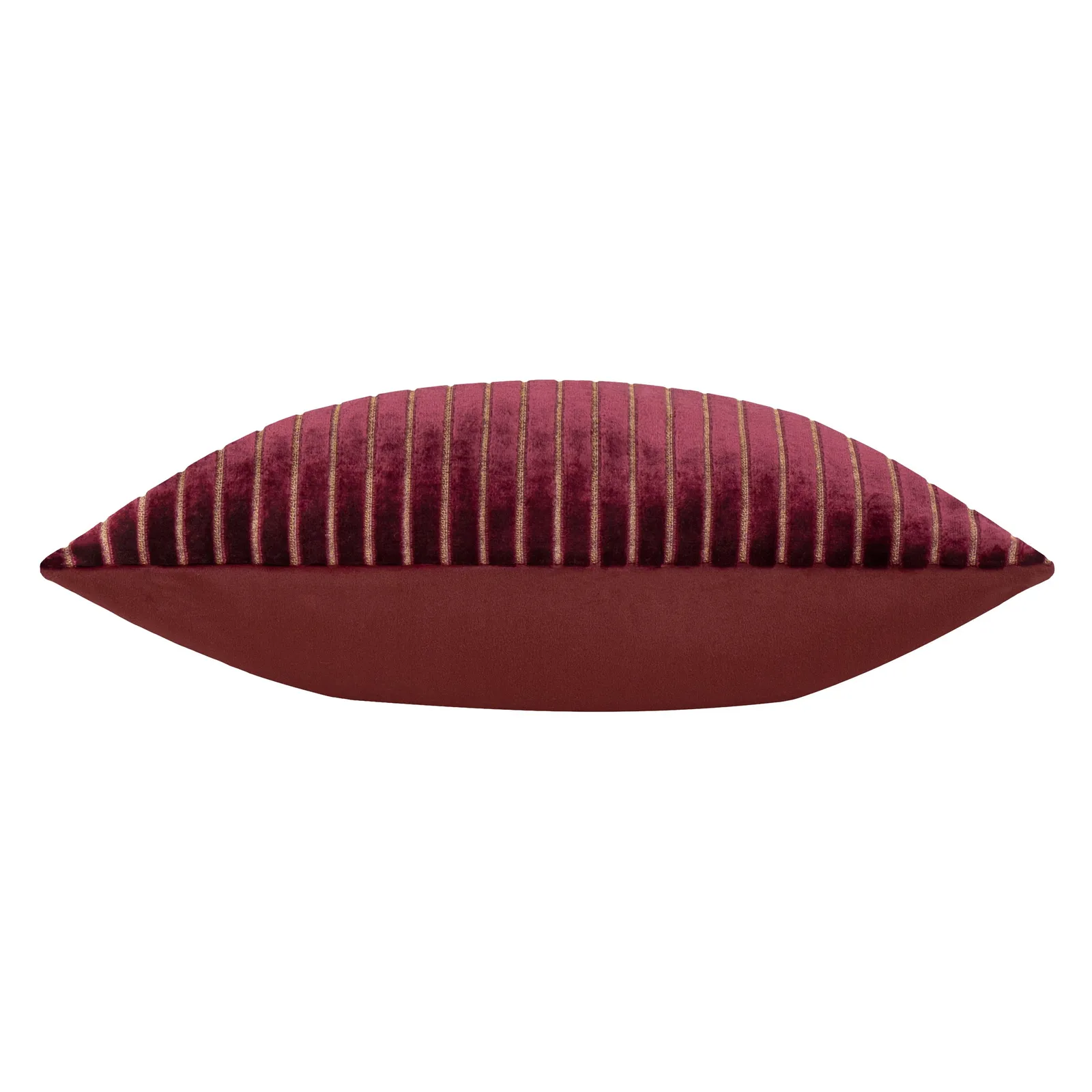 Paoletti Savoy Stripe Velvet Cushion in Burgundy 4