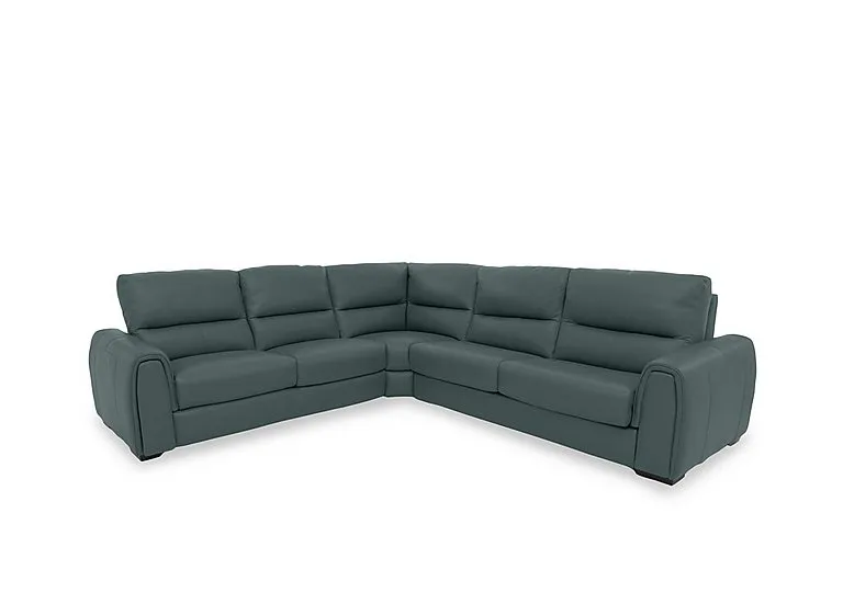Flex Leather Large Corner Sofa - BV Lake Green