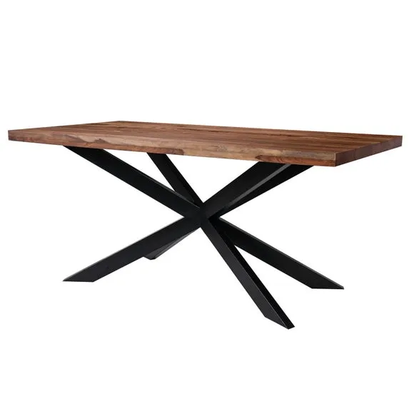 Indus Valley Logan 6 Seater Dining Table With 6 Faux Leather Chairs 3