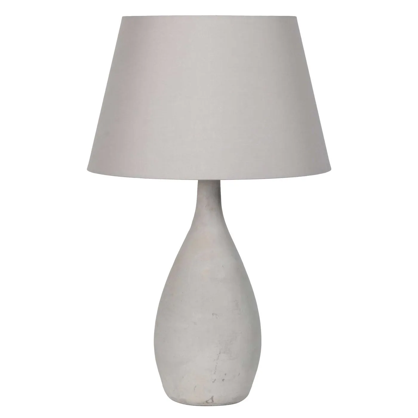 Concrete Table Lamp, Grey Cotton Shade