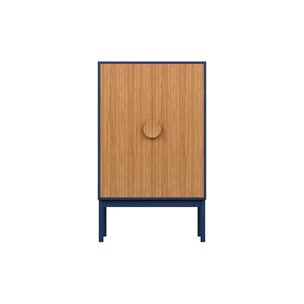 Heal's Tinta Highboard Blue Stain Frame Natural Oak Doors 1