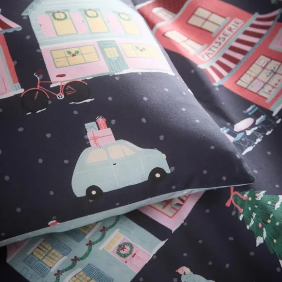 Fusion Christmas Houses Polycotton Duvet Cover & Pillowcase Set 3
