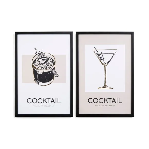 Set of 2 Cocktail Framed Prints 3