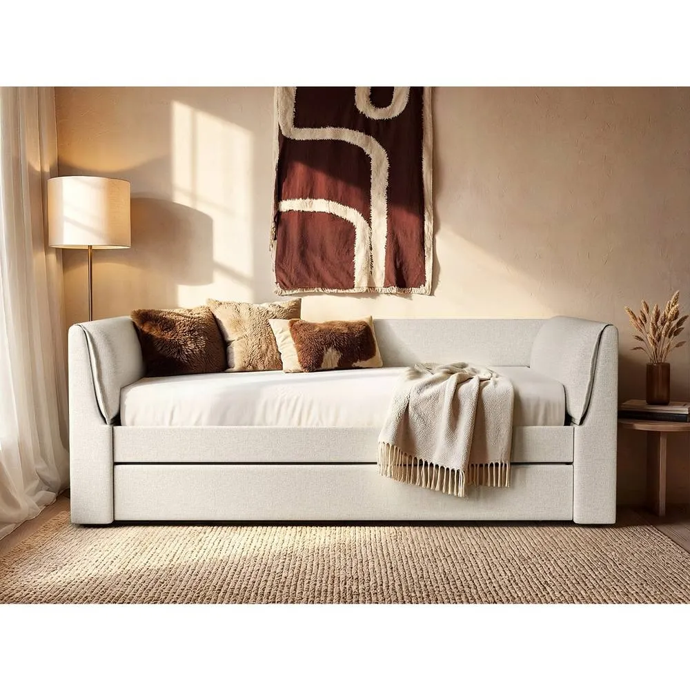 Flair Max Day Bed With Trundle in Cream